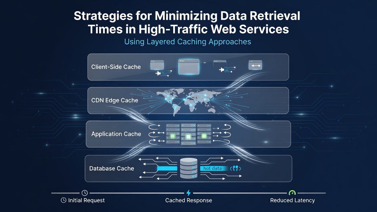 Strategies for Minimizing Data Retrieval Times in High-Traffic Web Services Using Layered Caching Approaches