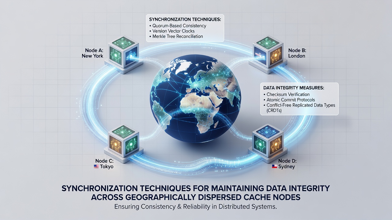 Flowchart illustrating gossip protocol exchanges between European and Asian cache clusters